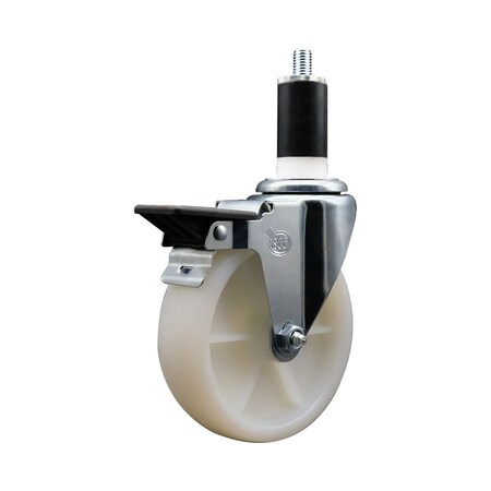 Service Caster 5'' Nylon Swivel 1-3/8'' Expanding Stem Caster with Brake SCC-EX20S514-NYS-PLB-138